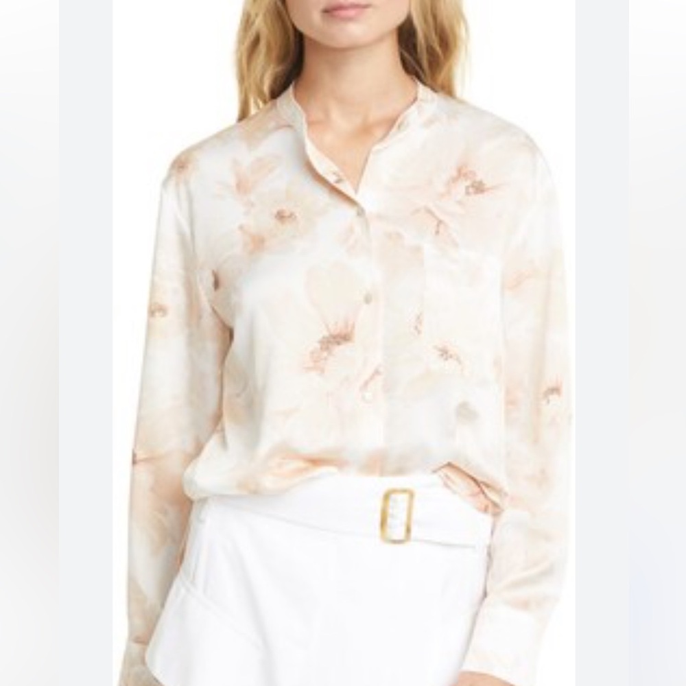 NWT Vince Magnolia Band Collar Shirt